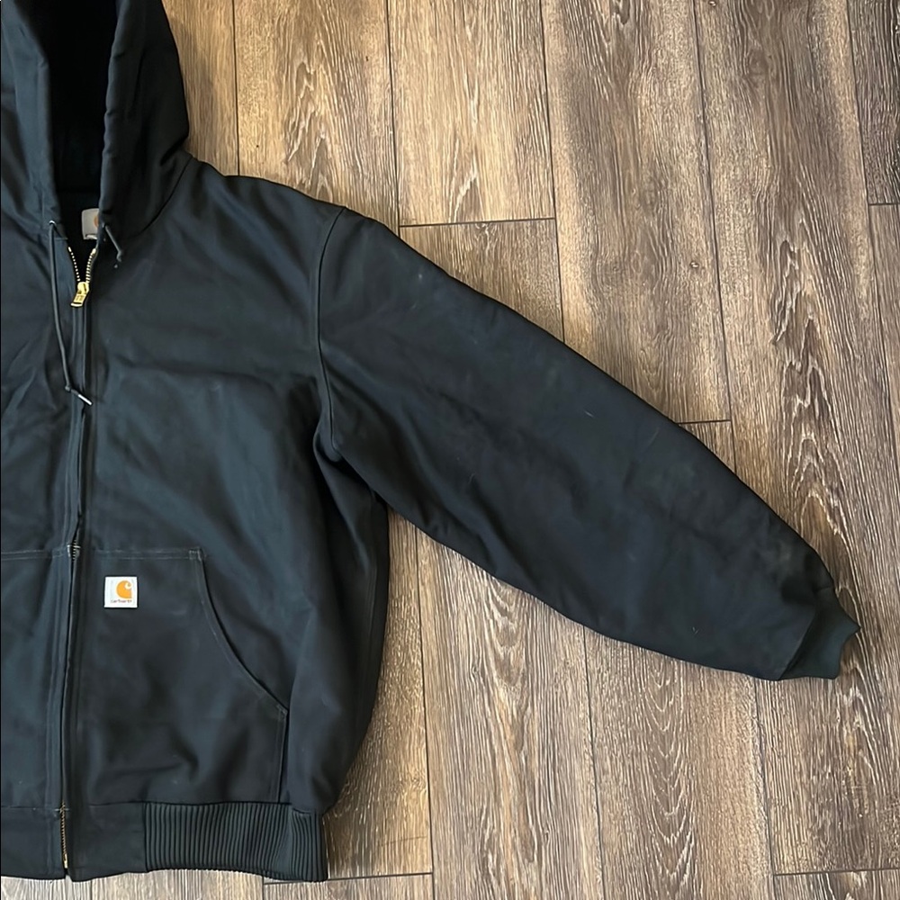Vintage Carhartt Jacket Mens Size XL Black J140 Distressed Tall Made In USA 90s - Picture 2 of 16